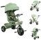 Homewell Kinderwagen mit schubstange, Dreirad ab 9 Monate, Kinderdreirad mit Musik & Licht, Verstellbarer Sitz-Liege-Modus, ausklappbarem Verdeck mit Sonnenschutz und 2 Ablagekörben (Grün)