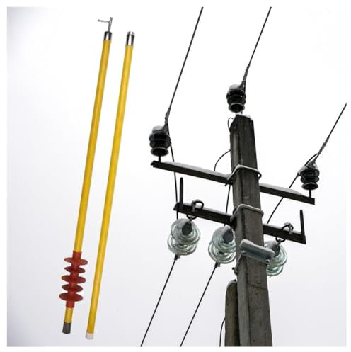 LXHELIVERY Isolierte Stange Mit Isoliertem Griff – Power Safety Rettungsstange – Mit Haken- Und Gewindeschaft Aus Aluminiumlegierung Für Notfälle Und Hochspannungsmasten(Gelb,300 cm/9.9 FT)