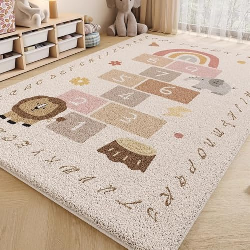 Flauschiger Plüsch Teppich Cartoon Welpen Kätzchen 3D, Teppich Kinderzimmer Ultraweicher Gaming Thema, Strapazierfähige Wohnzimmer Bodenmatte für Eine Gemütliche Einrichtung, 100x160 cm, Style 1