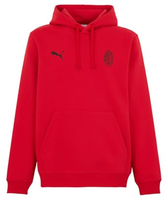 A.C. Milan - FtblESS Kapuzenpullover, Sweatshirt mit Puma-Logo, offizielles Produkt, Erwachsene, Rot, S
