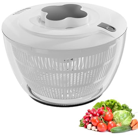 Mafagwre 5l Salatschleuder, Salatschleuder Mit Deckel, Salatschüssel Und Sieb, Drücken Sie Salatschleuder, Salatschleuder Groß, Salatschleuder Mit Sieb Und Deckel, Salad Spinners Zum Trocknen (A)
