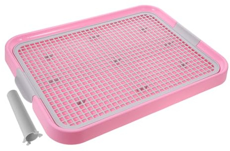 Toddmomy Toilette pour Chien Plastique Toilette pour Animaux Plastique avec Grille pour Maison Rose