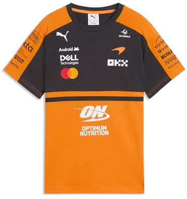 PUMA McLaren F1 2026 Kids' Team Tshirt - Orange | Short Sleeve with Round Neck Collar, Kids Team T-Shirt, Officially licensed