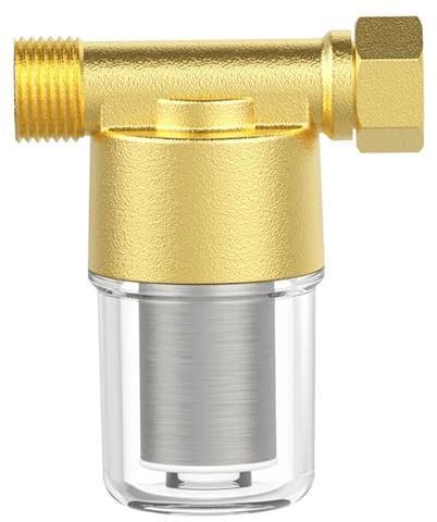 Water Filter for Tap, 1/2Inch Inline Sediment Filter Stainless Steel Impurity Filtration Element for Washing Machines, Showers, Faucets, Heater