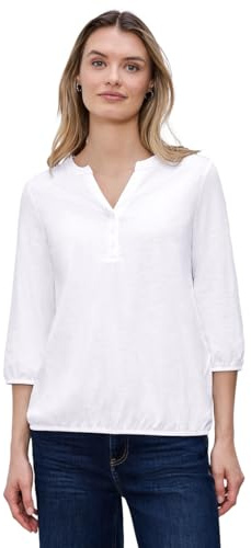 Street One 3/4-Arm Shirt mit Split Neck und Knöpfen White 34