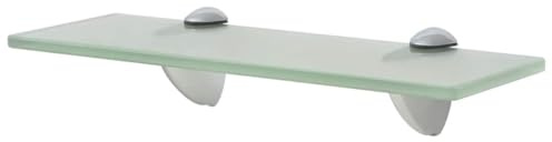 Tmriohed Schweberegal Glas 30x10 cm Wandregal aus 8 mm Gehärtetem Sicherheitsglas Matt mit Zink-Klemmhalterungen Badregal für Wohnzimmer Schlafzimmer Badezimmer Belastbarkeit 10 kg