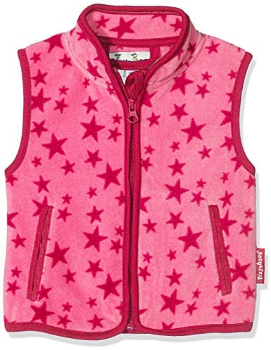 Playshoes Gilet in pile, Piano da esterno Unisex - Bambini e ragazzi, stelle rosa, 92