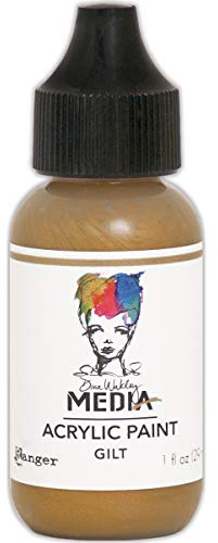 Dina Wakley Media Heavy Body Metallic Acrylic Paint 1Oz-Gilt