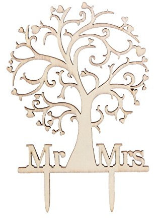 ULTNICE Holz Torten Topper Mr Mrs Kuchen Topper für Hochzeit Verlobung