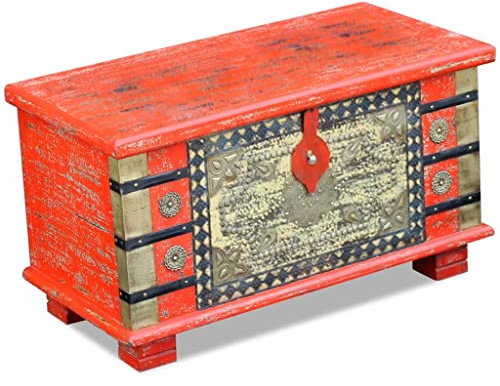 vidaXL Aufbewahrungstruhe Rot Mangoholz 80x40x45 cm