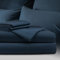 bo&button® Luxus Mako Satin Bettwäsche Set, 100% Bio Baumwolle (Long Staple 300), ALLE GRÖßEN, seidig weich & zeitlos schön, Set 200x220 cm + (2X) 80x80 cm (3-TLG.) - Navy Blau