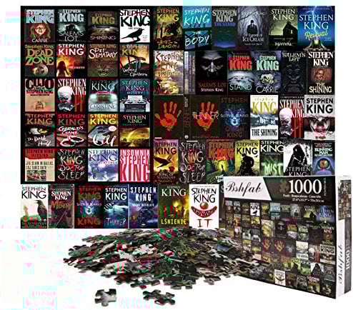 Stephen King Horror Novels - 1000 Pieces Jigsaw Puzzle for Adults Premium Quality Recycled Material Jigsaw Puzzle Intense Colors and High Definition Printing Hobby Puzzles Toy