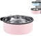 Wassernapf für Hundekäfige und Käfige, 2-in-1 Kistentyp, Haustier-Hängeschüssel, Edelstahlkäfig, Hundenapf, mittlere Größe, Futternapf für Hunde, Wassernapf (Rosa, 1,7 l/1 Stück)