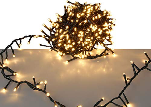 Spetebo LED Weihnachtsbaum Lichterkette mit 1800 LED - 36 m/4260625749630EXTRA warmweiß - mit Speicherchip und 8 Funktionen - für den Innen- und Außenbereich