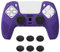 eXtremeRate PlayVital Hülle für ps5 Controller,Case Anti-Rutsch Schutzhülle Griffe Skin aus weichem Gummi,6 Stück Stick Aufsätze für PS5 Controller(3D Noppen Edition,Lila)