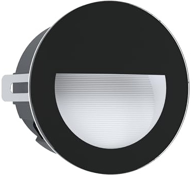 EGLO LED Außen Einbauleuchte Aracena, Einbaustrahler aus Glas, Kunststoff | Aluminium in Schwarz und Klar, Außenlampe, Wand Einbaulampe neutralweiß, IP64, Ø 12,5 cm