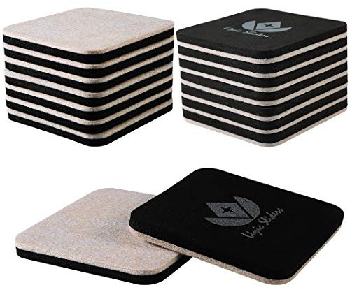 Liyic 16Pack 4in.Square Felt Sliders for Hard Surfaces-Felt Furniture Sliders - Heavy Duty Sliders – Reusable Hardwood Floor Sliders -Furniture Moving Sliders-Sofa Sliders Gliders Glides Movers