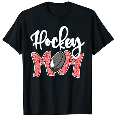 Hockey Mom, Leopard Ice Hockey Mama, Mothers Day Hockey Mom T-Shirt