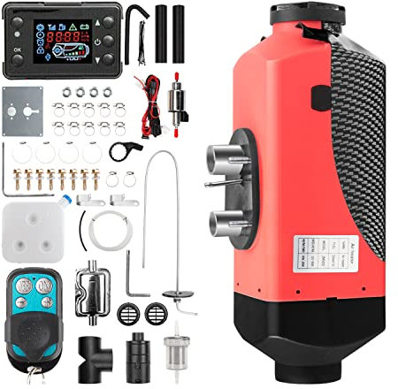 1inchome Riscaldatore Diesel, 12V Riscaldamento da Parcheggio Diesel con LCD,Telecomando e Silenziatore per Camper, Camion,Caravan,Macchine,Barche, Autobus, Tutto in Uno