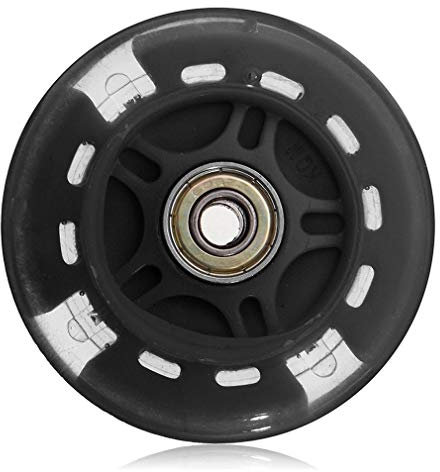 Roues De Trottinette 80mm de Roue Clignotant Micro Scooter Clignotant Lumineux arrière Accessoires de Scooter arrière Cadeau Jouet Roue Trotinette Freestyle (Color : Black)