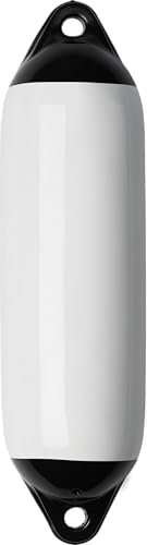 Seilflechter - Aufblasbarer Fender 120 x 450 mm in Silbergrau, Langfender mit 2 Augen, für Boot & Yacht