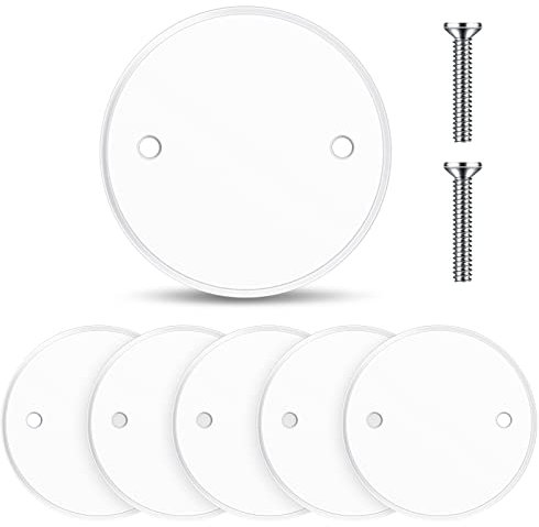 Plastic Flat Blank Plate Wall Hole Cover Ceiling Cover Plate, Outlet Cover, Electrical Box Cover with M3.5 Screws for Ceiling Fan Light Switch Junction Box (26 Pcs, 4.3 Inch in Diameter)
