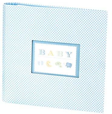 Rössler Papier 13161930008 - Fotoringbuch Baby Boy, mit 2-Ring Bindung, 50 Seiten, hellblau, Geburt und Taufe, 1 Stück