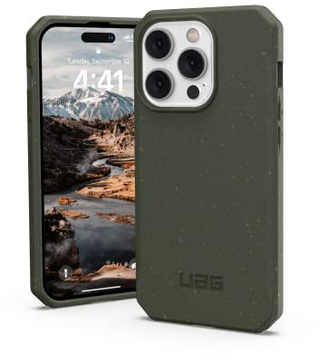 URBAN ARMOR GEAR UAG Designed for iPhone 14 Pro Case Green Olive 6.1 Outback Bio Ultra Thin Eco-Friendly Protective Cover Fully Biodegradable and Compostable Compatible with Wireless Charging