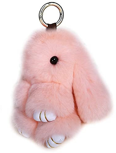 TangDao Plüsch Hase Schlüsselanhänger Süße Flaumige Anhänger Für Auto Handtasche Taschen (Lederpulver)