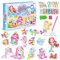TOYESS 15 PCS Diamant Painting Kinder Set, DIY 5D Diamond Painting Schlüsselanhänger Mit Diamanten, Acrylplatten und Sonstiges Zubehör, Geschenk Mädchen für 6 7 8 9 10 11 12 Jahre, Meerjungfrau