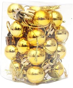 Veemoon 24stüCke Kleine Goldene Weihnachtsbaumkugeln Mini Weihnachtskugeln Kugeln HäNgende Weihnachtskugel Dekorationen Klassiker Urlaub Weihnachtsbaumschmuck Im Zuhause Und GeschäFt, 2 cm