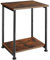tectake Beistelltisch mit 2 Ebenen aus Holz, Nachttisch im Industrie-Design, 38,5 x 30 x 51,5 cm, für Wohnzimmer Schlafzimmer Büro Flur, schwarzes Metallgestell (Industrial Dunkelbraun)