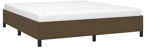 vidaXL Polsterbett, Bett Bettgestell mit Lattenrost, Schlafzimmerbett Doppelbett mit Stützbeinen, Bettrahmen Schlafzimmermöbel, Dunkelbraun 180x200cm Stoff