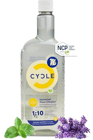Cycle Bodenreiniger Konzentrat 500 ml – Bodenputzmittel mit 100 % natürlichen Inhaltsstoffen – Veganes Putzmittel für streifenfreie Böden, Fliesen & Laminat – Nachfüllpack für 5 l Reiniger
