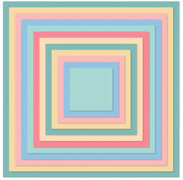 Craftelier - Essentials Stanzschablonenset für Scrapbooking und Crafting-Kreationen | Quadratische Form - Ungefähre Stanzgrößen zwischen 3,5 x 3,5 cm und 14,5 x 14,5 cm