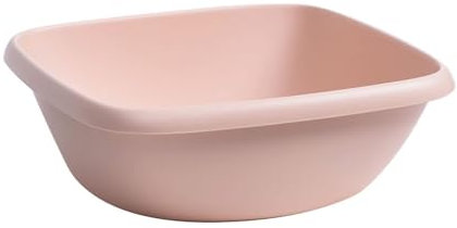 Washing up Bowl, Reusable Plastic Wash Basin Square Small Wash Basins Vegetable Fruit Wash Pan Stackable Dish Tub Dishpan for Home(Pink#l)