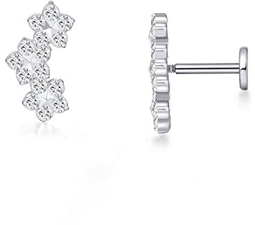 limerencia 18G titanio tragus piercing, 2 piezas médico labio piercing labret enchufe hipoalergénico hélice perforación del oído para el ombligo lengua ceja labio tabique nariz perforación del oído