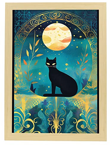 Nacnic schönes und farbenfrohes Tarot-Poster von Rosina Wachtmeister A3 Leichter Holzrahmen
