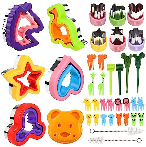 Emporte Piece Sandwiches Cutter Coupe-pain à Biscuits en Acier Inoxydabl 38 pièces Emporte-pièce Légumes Cutter pour Bread Cake Sandwich Fruits Légumes