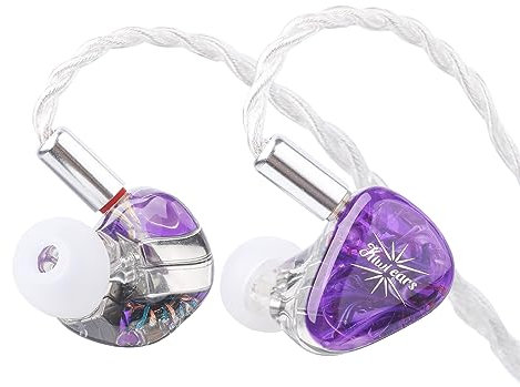 Linsoul Kiwi Ears Orchestra Lite Performance Custom 8BA in-Ear Monitor IEM with Detachable 4-core 7N Oxygen-Free Copper OFC Cable, Handcrafts Faceplate for Audiophile Studio Musician (Purple)