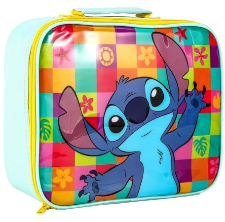 Disney Stitch Brotdose, Rechteckige isolierte Lunchbox-Tasche für Jungen und Mädchen, Stitch Sachen, perfekte Größe zum Verpacken von heißen oder kalten Snacks für Schule und Reisen, BPA-frei