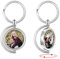 PiercingJak Photo Personnalisé Porte-clés Demi-Rond Porte Clef Photo Personnalisable Pendentif Rotation à 360° Cadeau Couple Amour Amoureux Amitié Famille Anniversaire Noël
