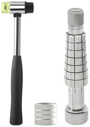 Fonowx Misuratore di Anelli, Ingranditore per Anelli, Barella per Anelli di FEDI Nuziali, Strumento per La Creazione per Anelli E Gioielli Espansore in Metallo a Doppia Testa, Misura Dell'anello