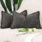 Madizz 2er Set Chenille Samt mit Rand Kissenbezüge Weiche Dekorativ Zierkissenbezüge Modern Kissenhülle für Sofa Wohnzimmer Schlafzimmer Dunkeltaupe 40x60 cm