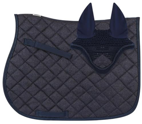 Horses Set Sottosella Salto+Cuffietta Bright, Stile e Comfort per Il Tuo Cavallo da Tosoni Selleria (Blu, Pony)