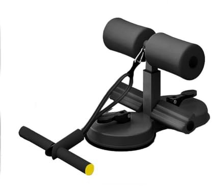 HFLWYWD Barre de sol pour abdominaux, support de pied avec 2 ventouses élastiques et corde de traction, équipement d'entraînement abdominaux, appareil d'entraînement abdominaux pour salle de sport à