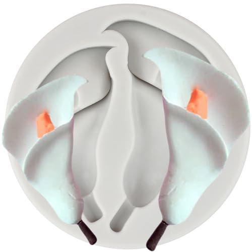 MINFEIDMS Moules en silicone en forme de fleurs de lys calla pour décoration de gâteaux en sucre, pâte à sucre, pâte à sucre, pâte polymère