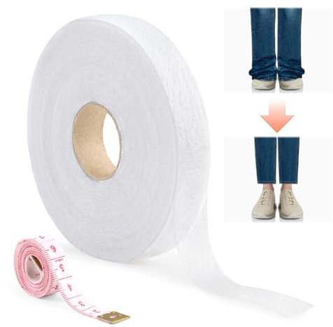Nastro Orlo Termoadesivo 25m x 2cm - Accorciare le Tende senza Cuciture - Adesivo per Tessuti da Stirare - Tagliare e Orlare Tende senza Cuciture - Nastro da Stirare per Orli - Lavabile e Durevole