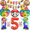 Set per feste di compleanno per bambini, Decorazioni per compleanno di 5 anni, 25 pezzi, Include striscione, Adesivi per tatuaggi, Palloncino con numeri, Palloncini in foil, Palloncino a forma