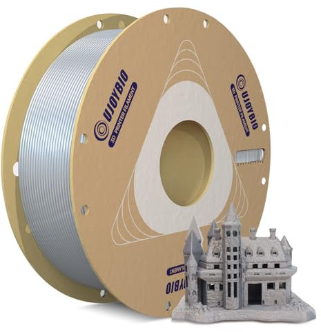 UJOYBIO Metallic Silk PLA Plus Filament 1.75mm, 1kg Silber, Hochgeschwindigkeitsdruck bis zu 500mm/s, Hohe Festigkeit & Zähigkeit, Umweltfreundlich